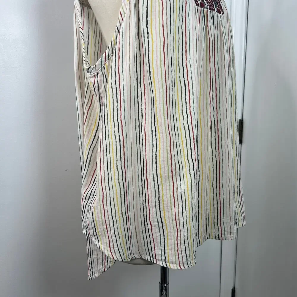 Sundance Women's Tunic Tank Top Rainbow Multicolor Floral Embroidered Size XL - Picture 8 of 16